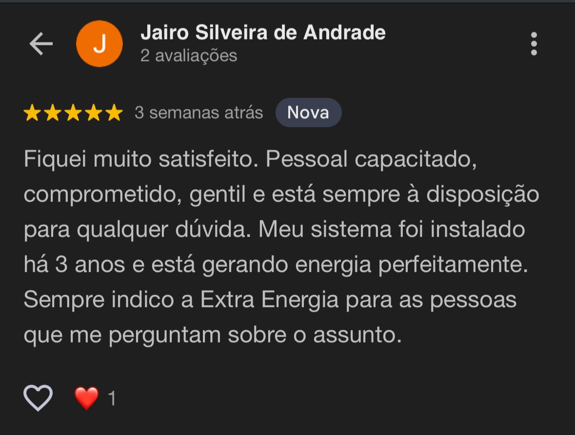 Depoimento de Cliente Extra Energia